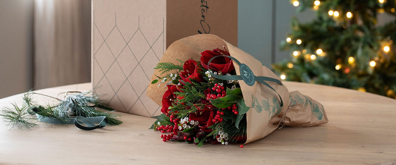 sende blomster til jul julebukett
