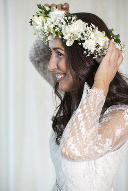 hvit og grønn blomsterkrans hvit og grønn blomsterkrans