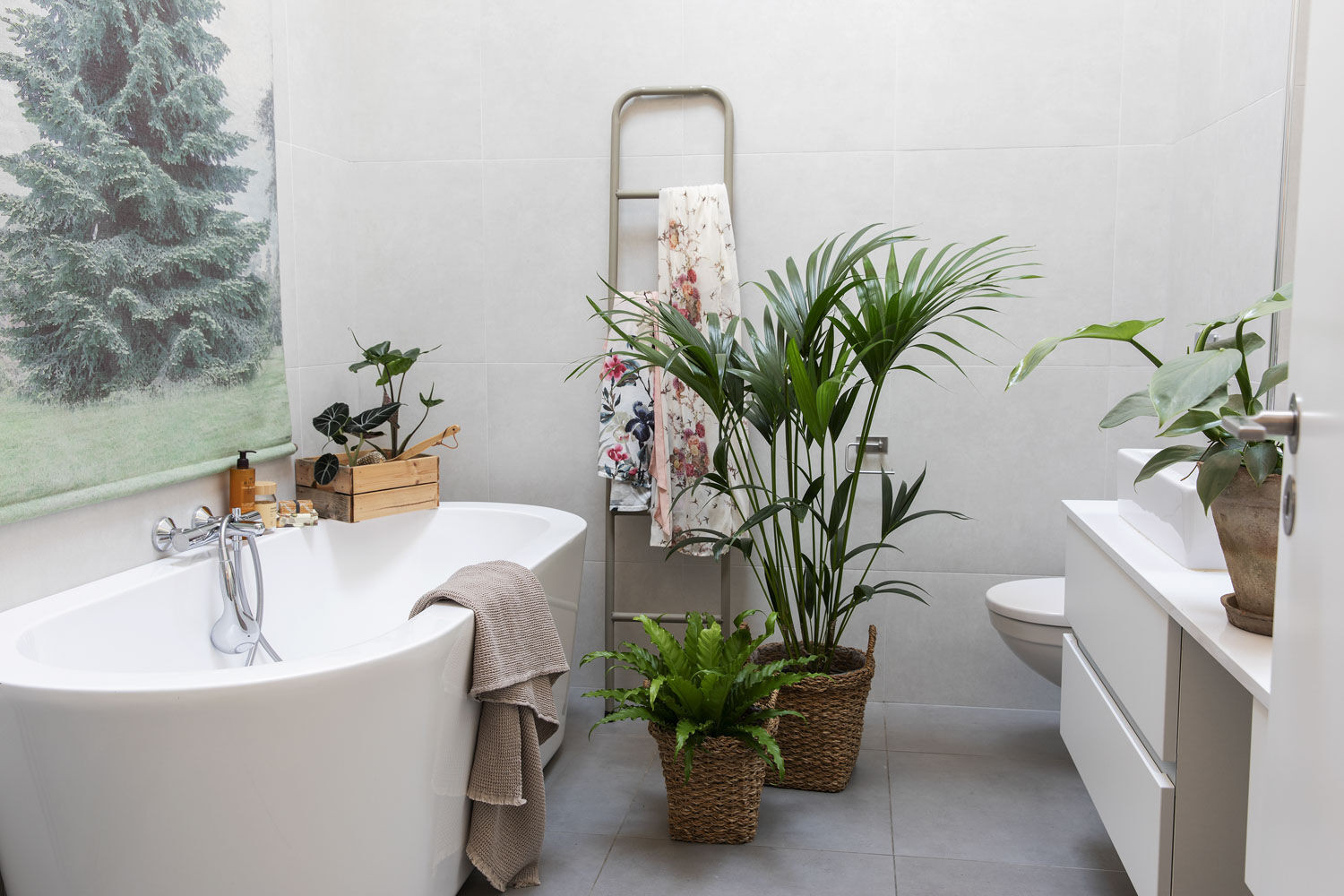 Grønne planter på badet Grønne planter på badet