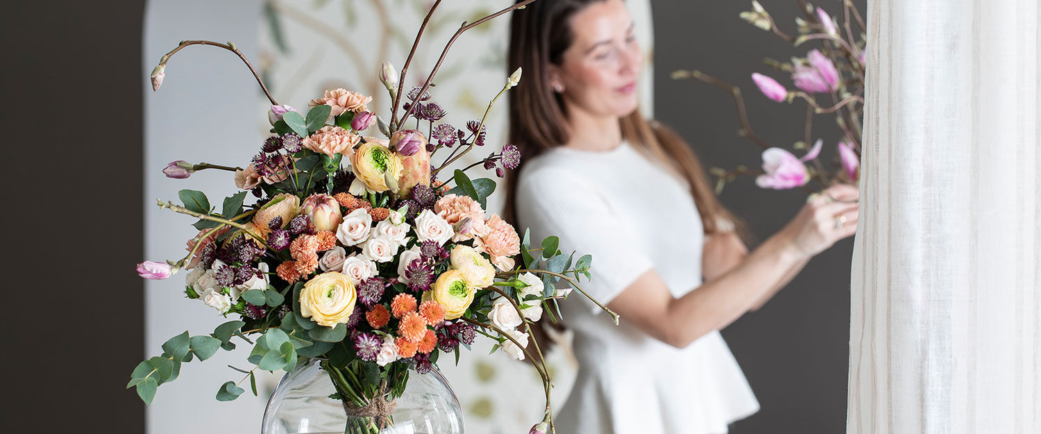 Blomsterbukett p&aring; kvinnedagen