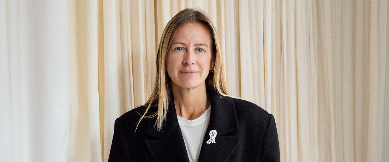 Rosa sløyfe pin