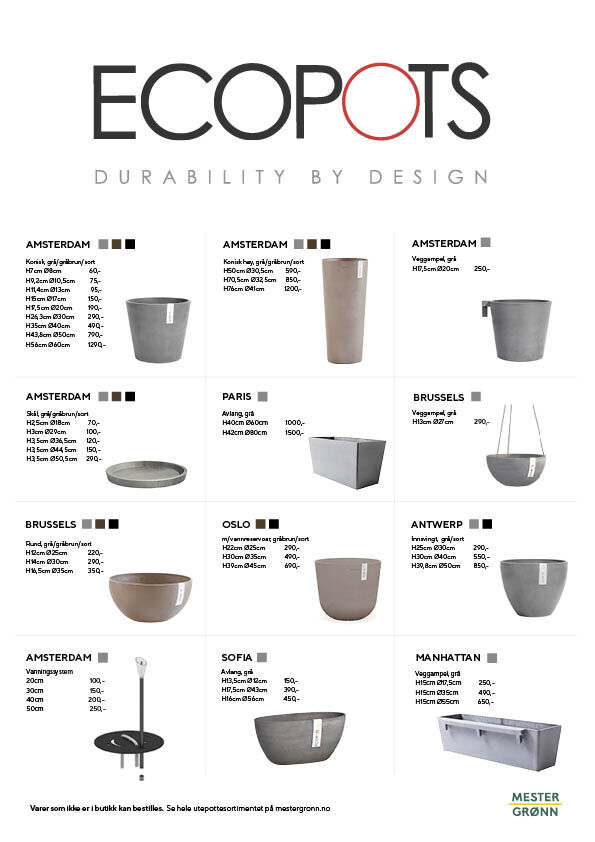 ecopots finnes i mange størrelser og varianter ecopots finnes i mange størrelser og varianter