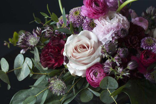 Blomster i rosa_lilla og burgunder