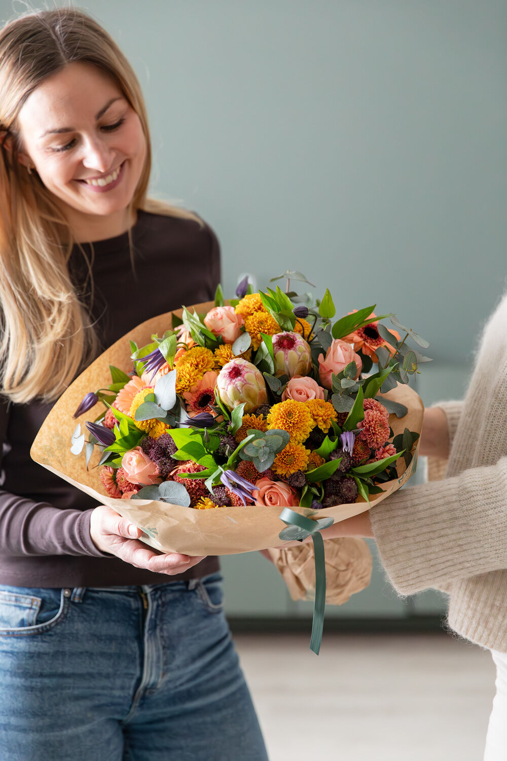 Blomsterbukett som gave