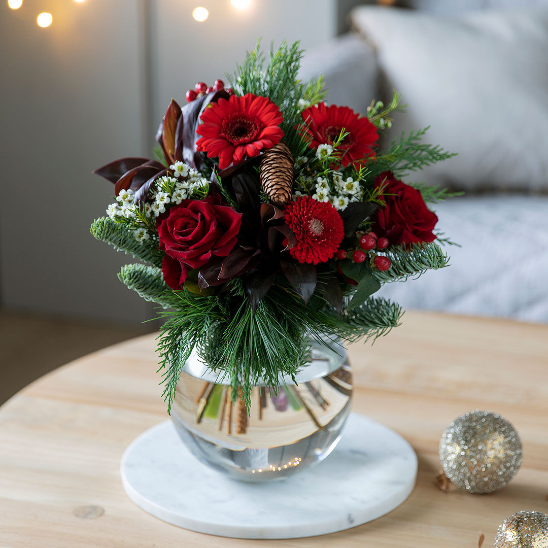 Rød julebukett