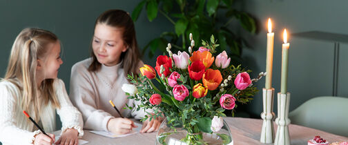 Blomsterbukett til morsdag
