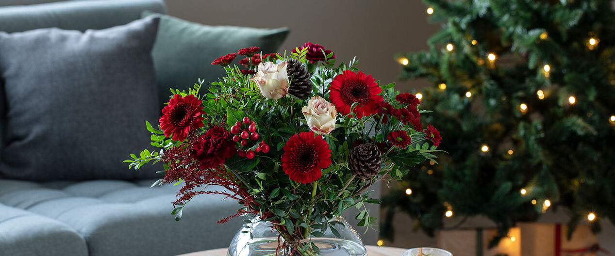 Rød julebukett