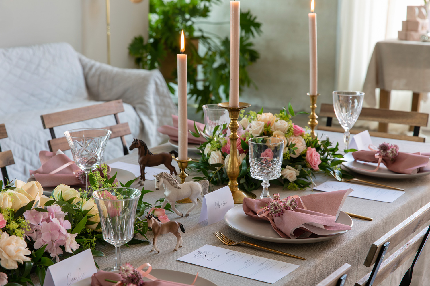 Pynt bord i rosa