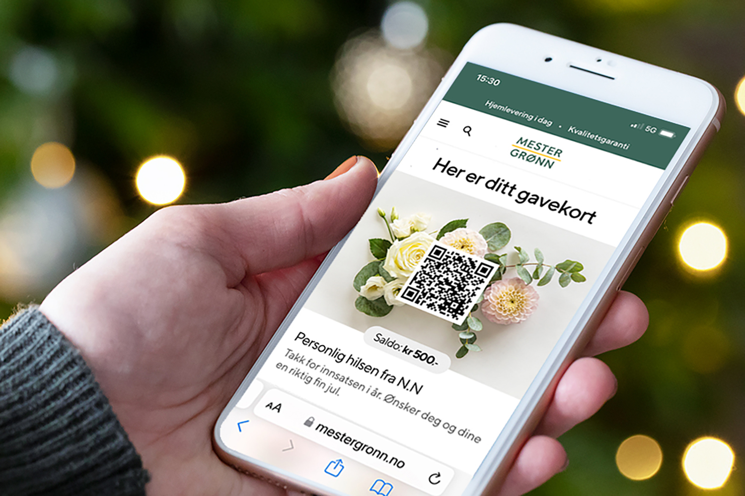 Digitalt gavekort på blomster