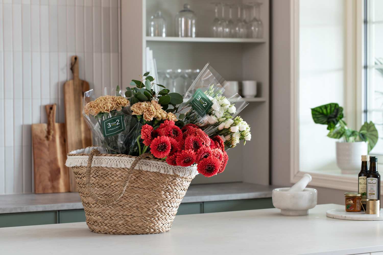 bukett med blomster til 3 for 2