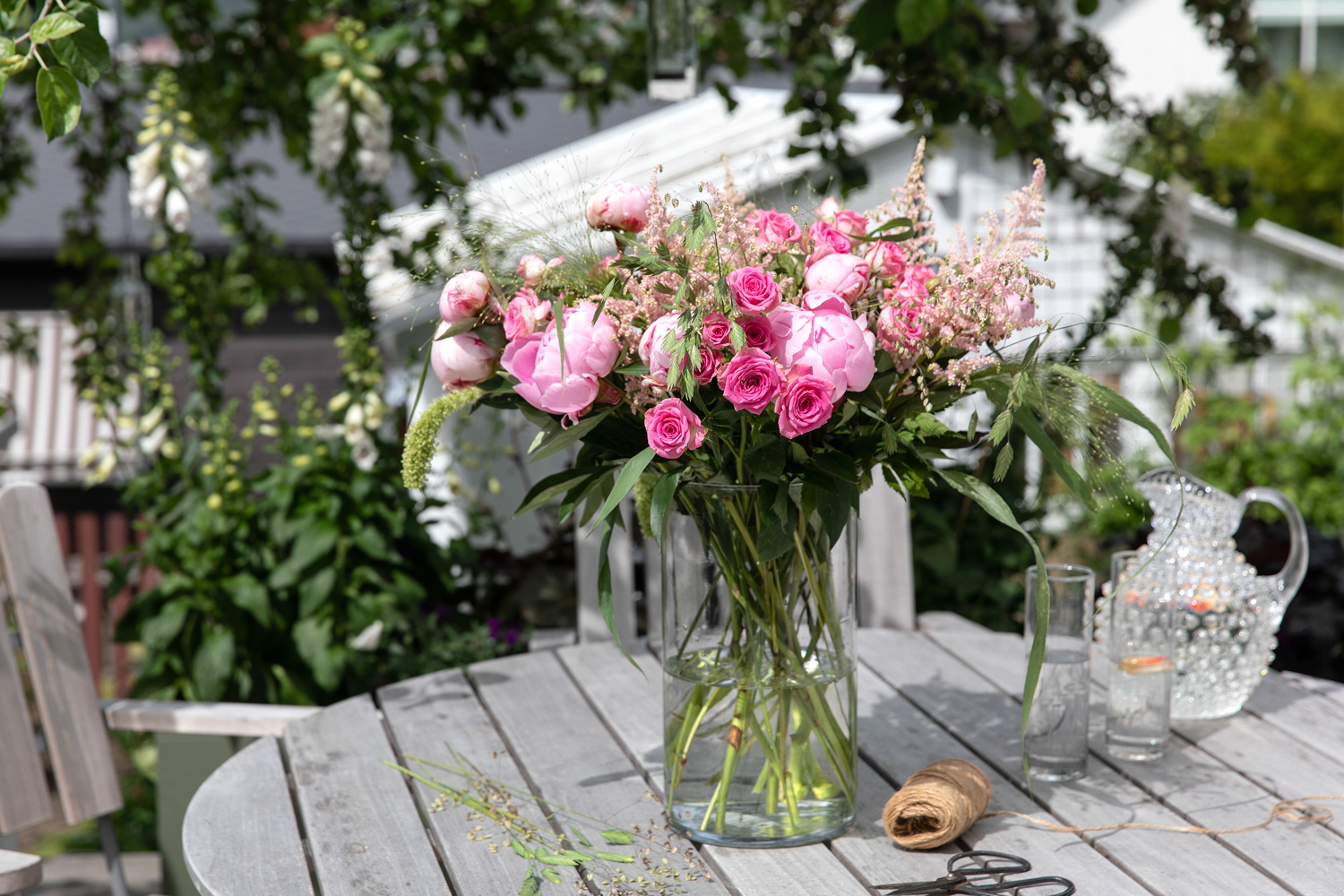 Sommerbukett med peoner